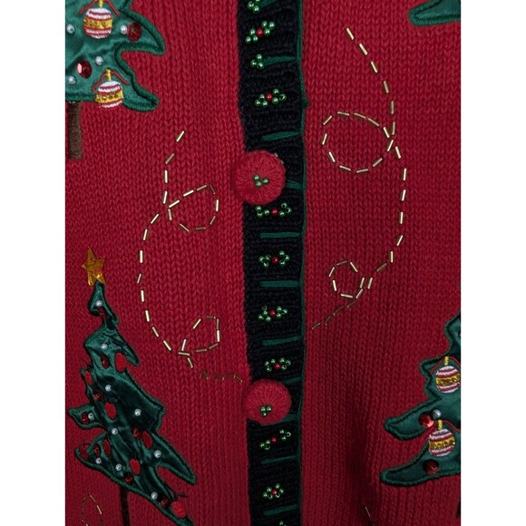 Vintage Kmart Basic Editions Womens Red Holiday Christmas Sweater Vest Size 2X - Picture 5 of 12